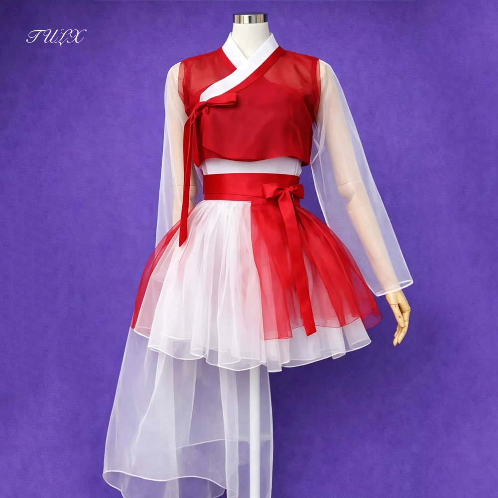 TULX Gaun Hanbok Organza Merah - Modern Korean Lifestyle ulasan dan harga